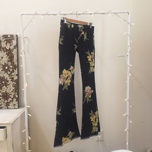free people floral bali flare jeans